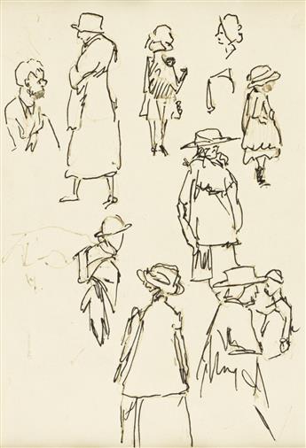 EDWARD HOPPER (1882 - 1967) Sheet of Figure Studies.                                                                                             